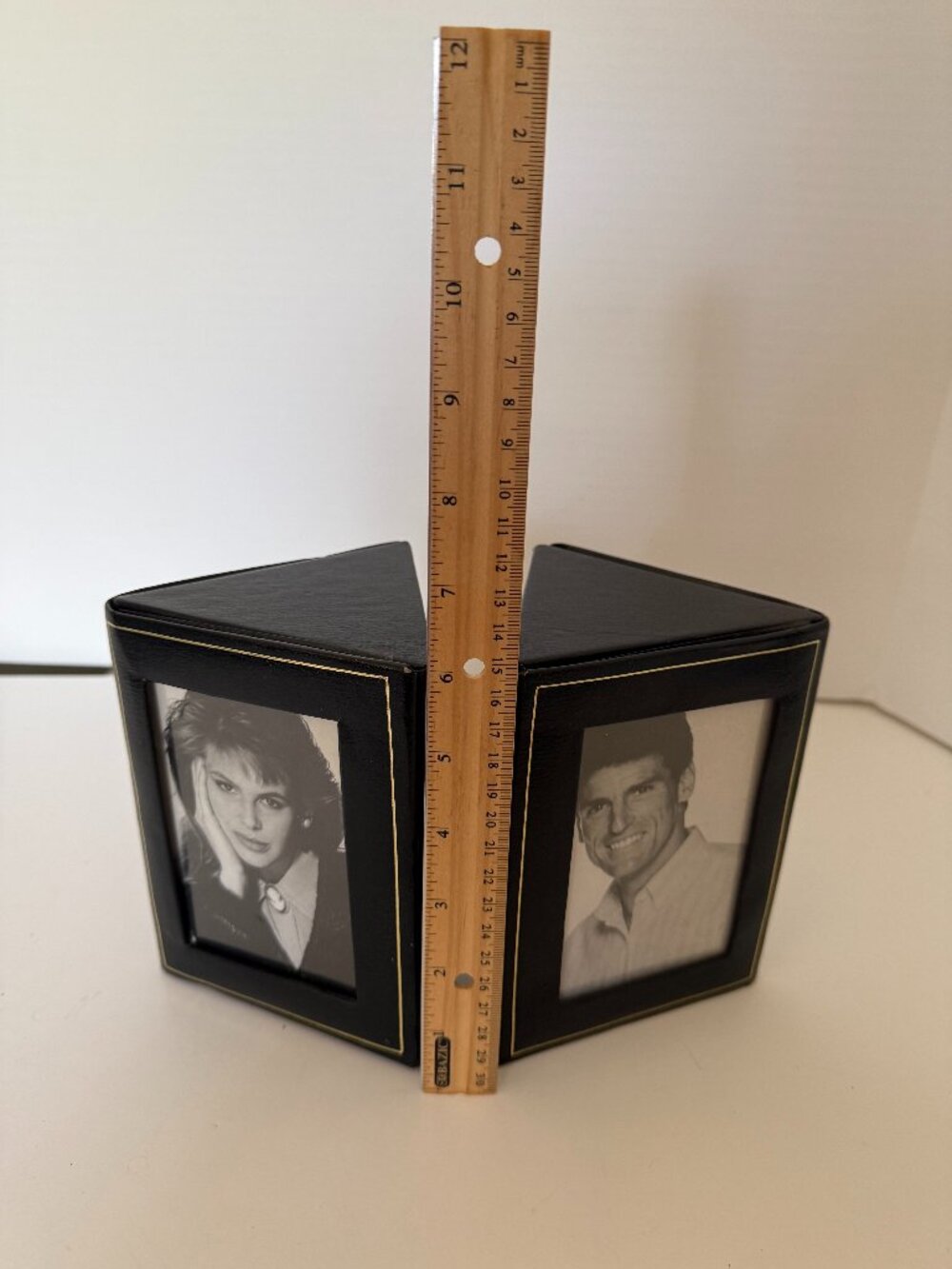 Vintage Pair of Book Ends that double as Picture Frames. Each holds 2 photos.